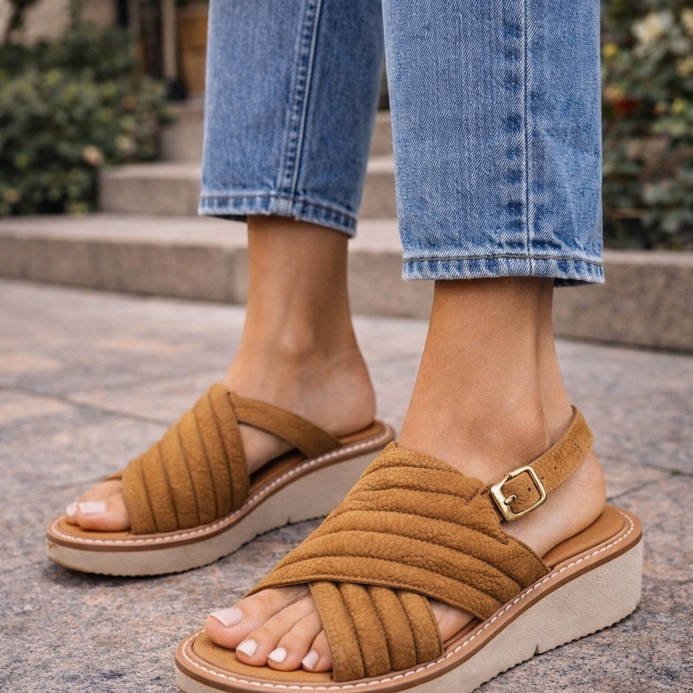 Corso Como Leather Sandals Tan Women’s Size 6.5 / 37